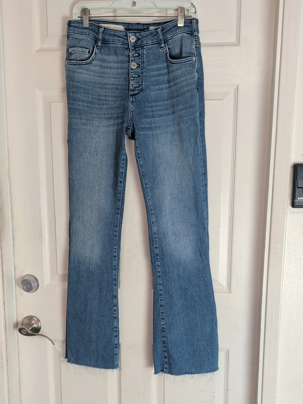 Pilcro High Rise Skinny Bootcut Jeans Womens 28 Button Fly Split Hem